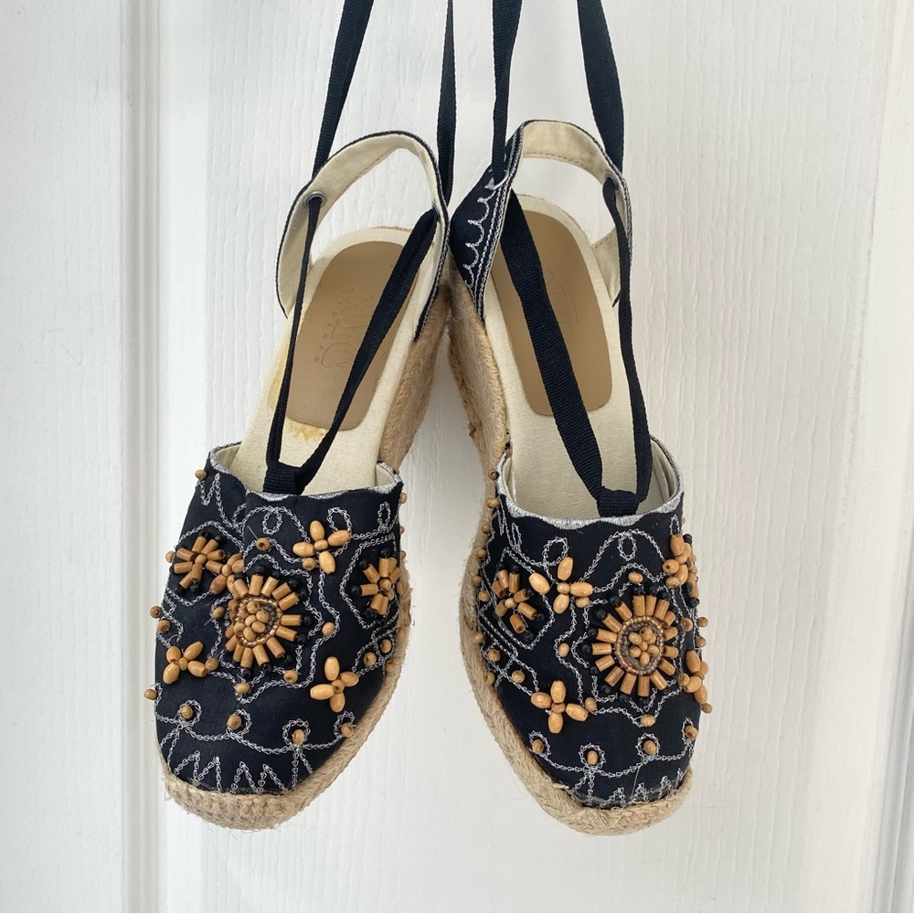 NYC Couture - Wrap Floral Beaded & Embroidered Espadrilles - Picture 11 of 15